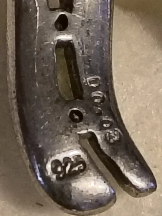 Elegant Sterling Silver Wave Earrings with Diamond Accents Signed 00.03 925 - Picture 6 of 11